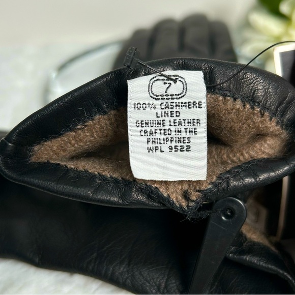 Alfani Luxe Genuine Black Leather Gloves Cashmere Lined NEW - Picture 7 of 8